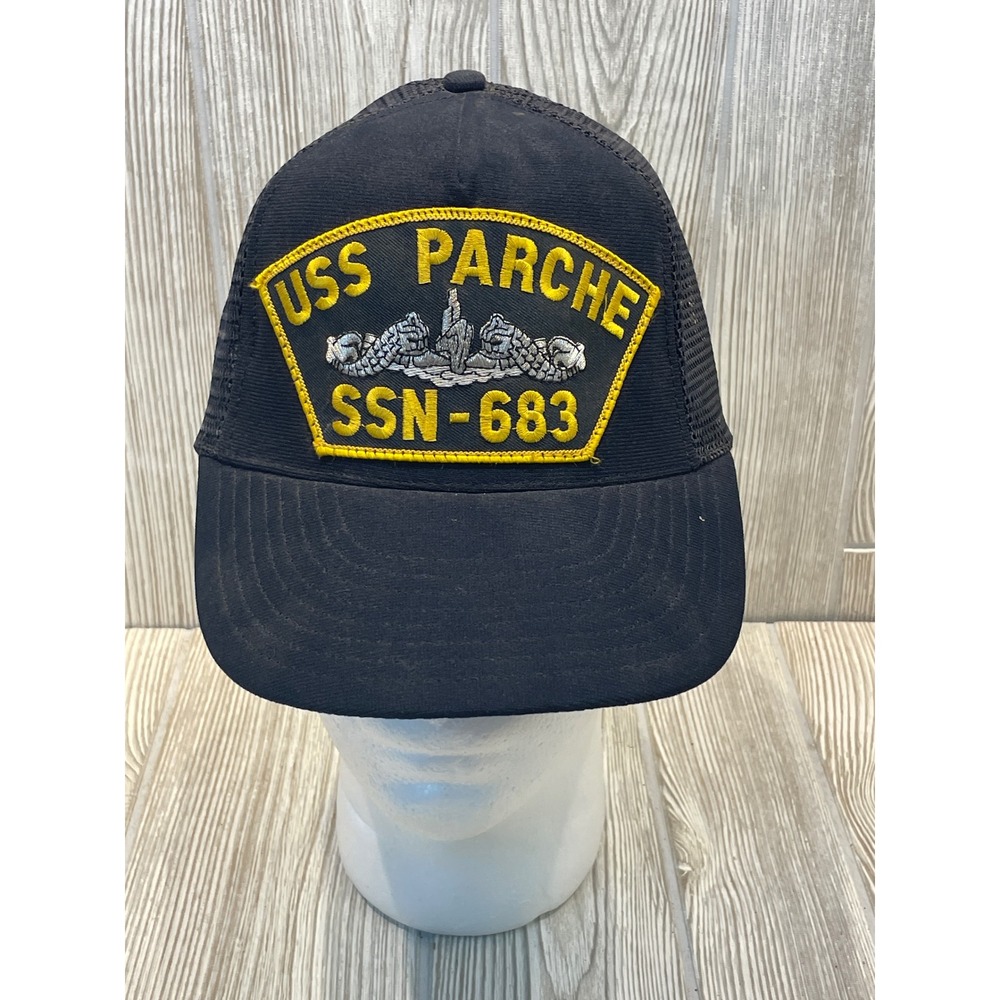 Vintage USS Parche SSN-683 Submarine Trucker Hat Northstar Snapback Black USA